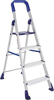 Clamber Pro - Foldable Step Ladder, Firm Grip, 4 Steps (Aluminium Step
