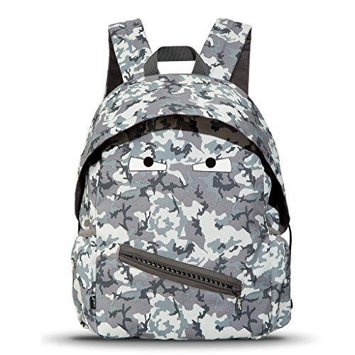ZIPIT Grillz Backpack for Kids with Extra Side Pocket, Camo Green
