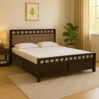 EXCEL HOME EXCEL International Solid Sheesham Wood Queen Size Bed with
