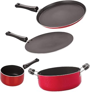 Non Stick Cooking Pan and Pot Utensils Gift Kitchen Set of 4 Pieces (F