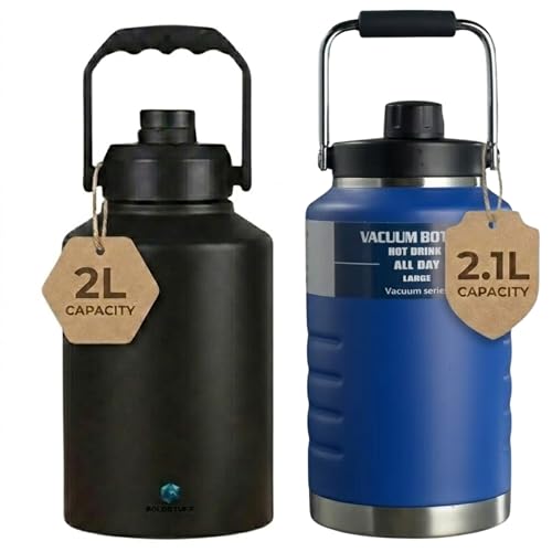 BOLDSTUFF Pack of 2 Insulated Water Bottle, Triple Wall Vacuum Stainle