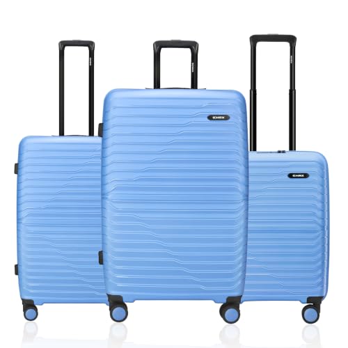 HRX Kyoto 3-Piece Luggage Set Light Blue Polypropylene Hard Shell Suit