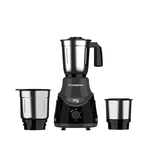 Crompton DS 500 BLKX 500-Watt Mixer Grinder with Powertron Motor & Mot