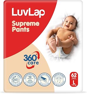 Supreme Diaper Pants Large (LG) 9 to 14Kg, 62Pcs, 360 skin care with 1