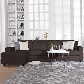 FURNY - Apolloy 5 Seater Leatherette Sectional LHS L Shape Sofa Set (B