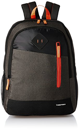 Gear 20 Cms Grey And Orange Casual Standard Backpack (Bkpdual000406),