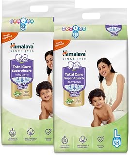Himalaya Total Care Super Absorb Baby Pants Diaper | Size L (Large) 12
