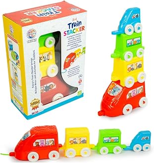 Ratna's 3-in-1 Train Stacker, Nesting, Stacking & Pull Along Toy for K
