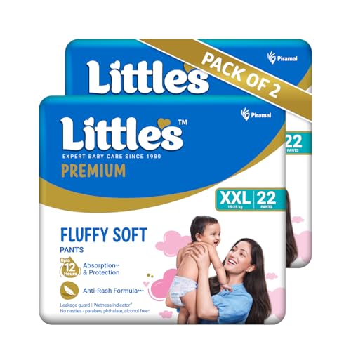 Little's Premium Baby Diapers XXL Size | Pants Style | 15-25 kg | 44 C