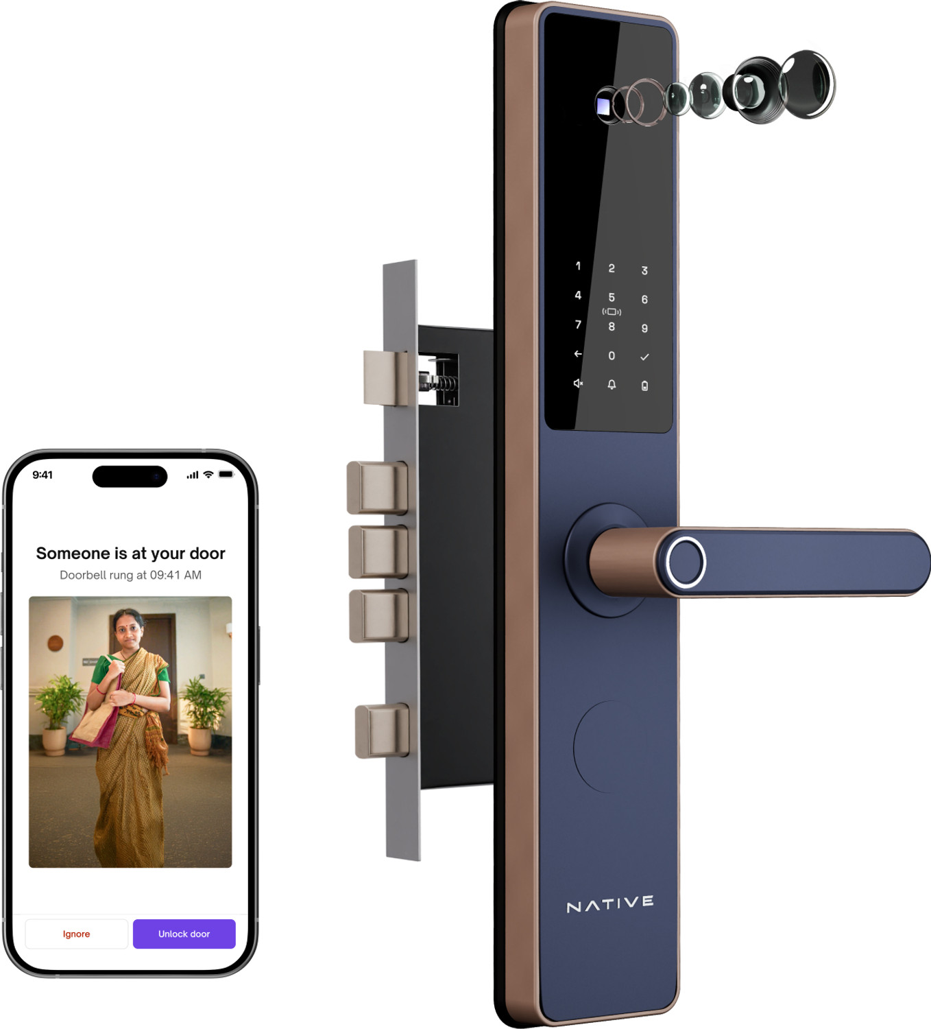 NATIVE By Urban Company Lock Pro with Camera Unlock & Doorbell Connect