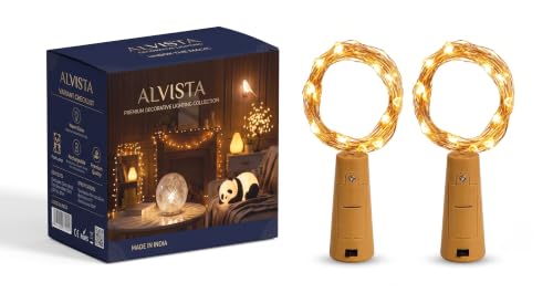 ALVISTA Premium Bottle Lights with Cork, Mini Copper Wire, 24 LED Batt