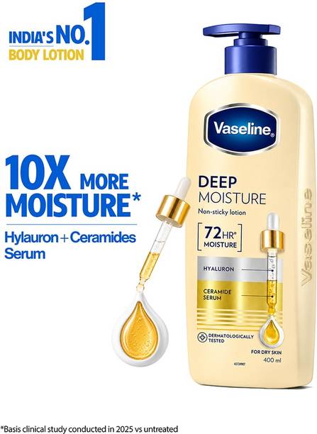 Vaseline Deep Moisture Body Lotion | For Cushion Soft Skin| With Ceram