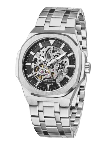 French Connection Autaros Skeleton Dial Stainless Steel Automatic Watc