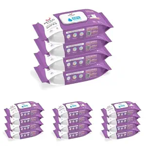 Mylo Gentle Baby Wipes with Lid (72 Wipes x 16 Pack - 288 Water Wipes)