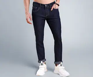 Men Mens Straight Fit Jeans | Mid Rise | Stretchable Fabric | Designed