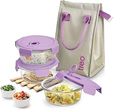 Treo by Milton Lumino Fresh Round Borosilicate Glass Lunch Box Set of