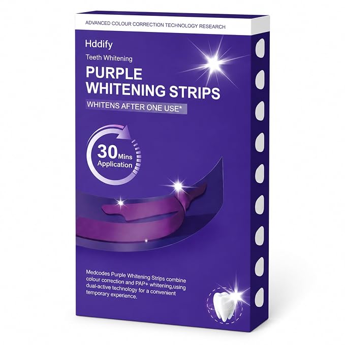 Purple Teeth Whitening Strips PAP Correction, PeroxideFree Hydroxyapat