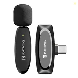 Portronics Dash 7 Omnidirectional Type C Wireless Microphone, Noise Ca