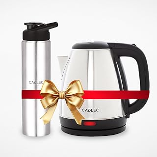 CADLEC 1.5L Electric Kettle & Stainless Steel Water Bottle Combo | Aut
