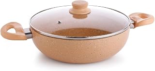 Crystal Marbo Plus Induction Base Aluminium Kadai with Glass Lid, 250m