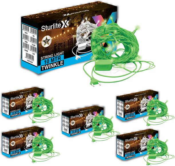 Sturlite 46 LEDs 10 m Green Flickering, Steady Bulb Rice Lights Pack o