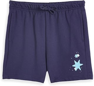 Amazon Brand - Symbol Girls Cotton Rich Stretchable Knit Terry Shorts