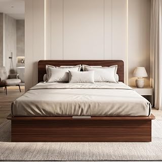 Interio by Godrej Juno King Size Wooden Bed with Box Storage | 1-Year
