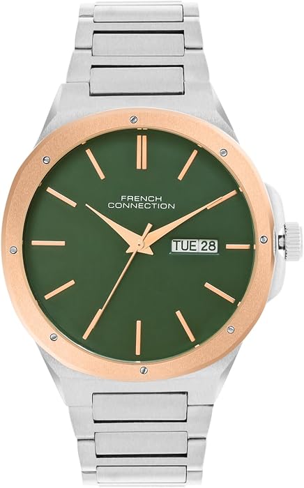 French Connection Uno Green Round Dial Mens Analogue Watch FCH04SM-G