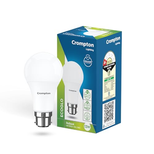 Crompton Param 13W Round B22 LED Cool Day Light | Round bulb shape; 90