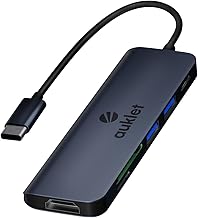 USB C Hub Docking Station, 6-in-1 Aluminium USB C Hub,4K HDMI@30HZ,100