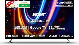 Acer 189 cm (75 inches) M Series 4K Ultra HD Smart QLED Mini LED Googl