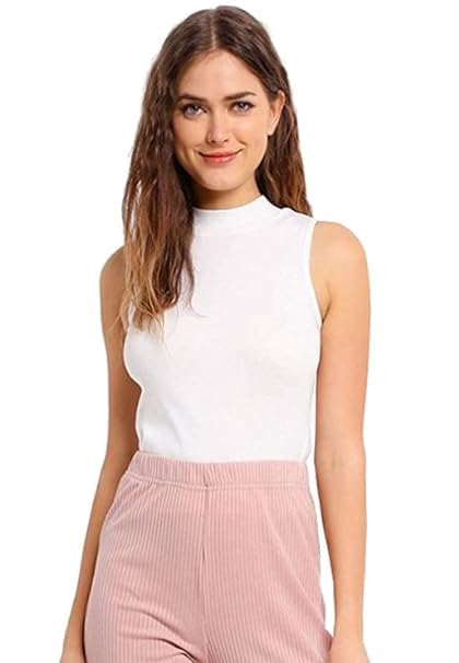 TUSI Women's Essential Tank Top High/Mock Neck Full Length Turtle Neck