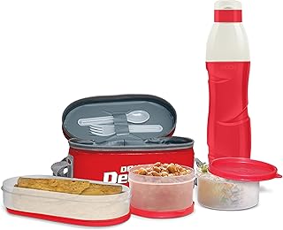 Hydrameal Combo Set Lunch Box with Insulated Jacket & 490 ml Water Bot
