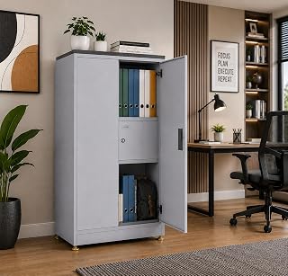 Amazon Brand - Solimo Steel Almirah 2 Door with Locker | 0.8 mm Gauge