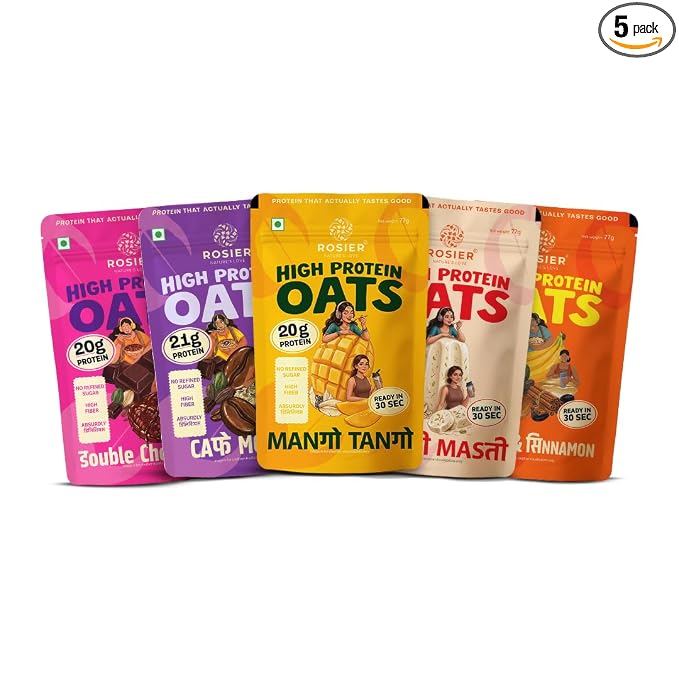 ROSIER High Protein Oats Assorted Pack | 21g Protein | Banana Cinnamon
