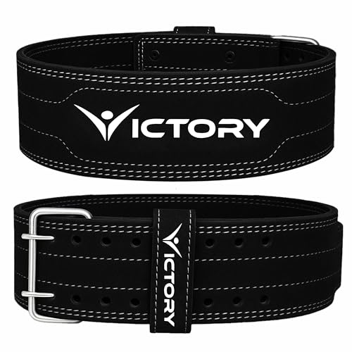 VICTORY Weight Lifting Belt, Genuine Leather Weight Lifting Belt 4  in