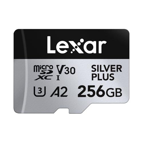 Lexar 256GB Professional Silver Plus Micro SD Card with Adapter, UHS-I