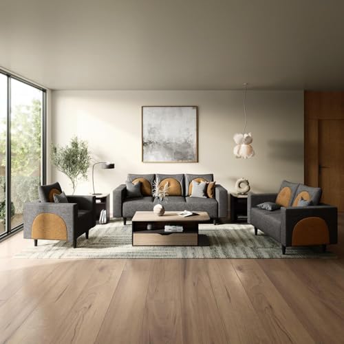 Interio by Godrej Windle 6-Seater Fabric Sofa Set (3+2+1) | 3-Year War