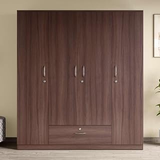 Interio by Godrej EWA 4-Door Wooden Wardrobe | 1-Year Warranty, 1 Draw
