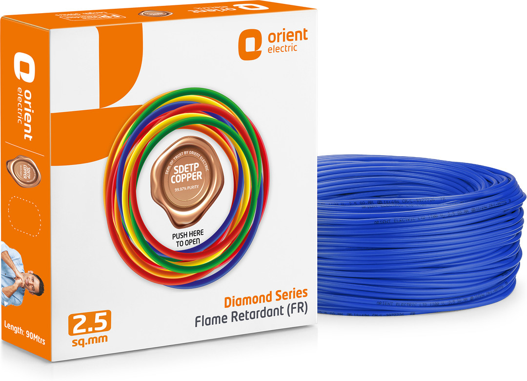 Orient Electric Diamond Series 2.5 mm Electrical Wire|90 m| Copper| Un