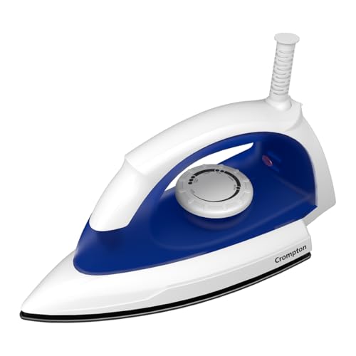 Crompton Glideo 1000 W Dry Iron with Non-Stick Soleplate, Unique Trans