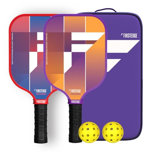 FirstEdge StrikeBase Fibreglass Pickle Ball Rackets (Set of 2) | Wide