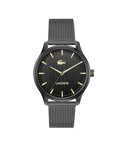 Lacoste Lisbon Qtz Basic Black Round Dial Men's Watch|Stainless Steel