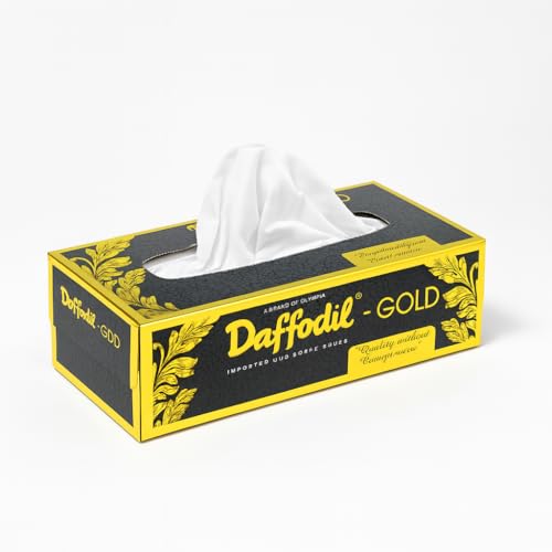 DAFFODIL Gold Series 2 Ply Facial Tissue Box, 100 Pulls, 200 Sheets |