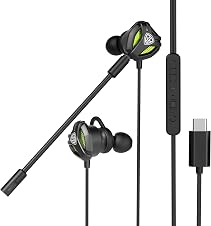 SpinBot BattleBudz C10 Wired in Ear Type-C Gaming Earphones with Detac