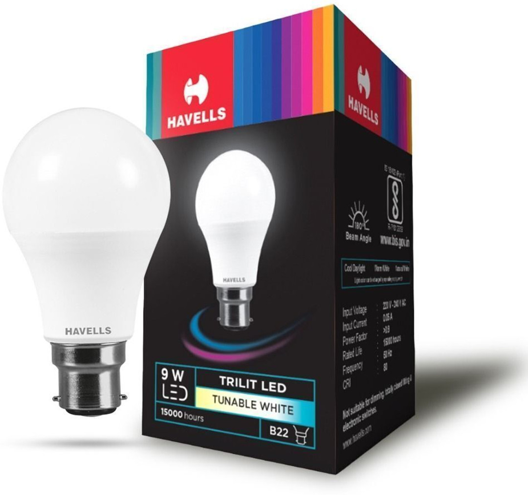 HAVELLS 9 W Color Changing Round B22 LED Bulb White
