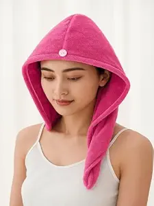 Rose Red Microfiber Hair Wrap Towel 500GSM  Super Absorbent, Quick Dry