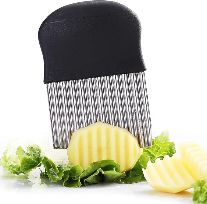 Crinkle Cutter - Stainless Steel French Fry and Vegetable Slicer for P