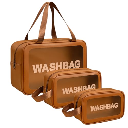 KASHIVAL Clear Travel Toiletry Bags Set, Waterproof Organizer Pouches,
