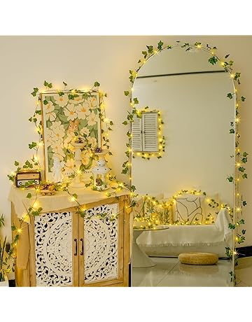 MoonlitDreams 7ft Artificial Money Plant Vine with 30 Warm White LED L